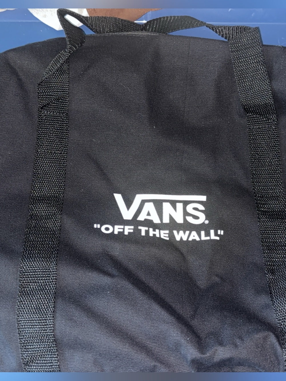 Vans Black Duffel Bag with White Logo
